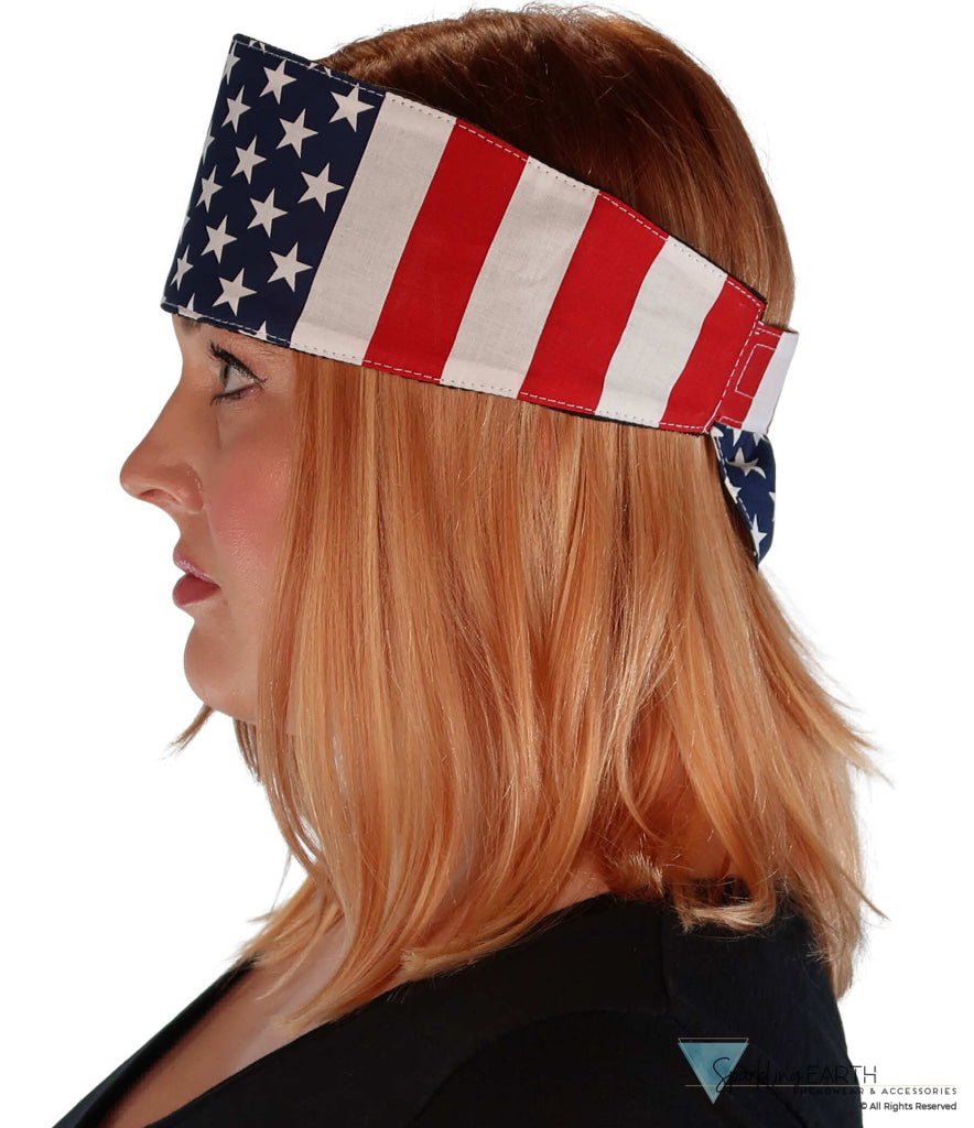 Chop Top Biker Style Headbands - American Flag - Imported Chop Tops - Sparkling EARTH