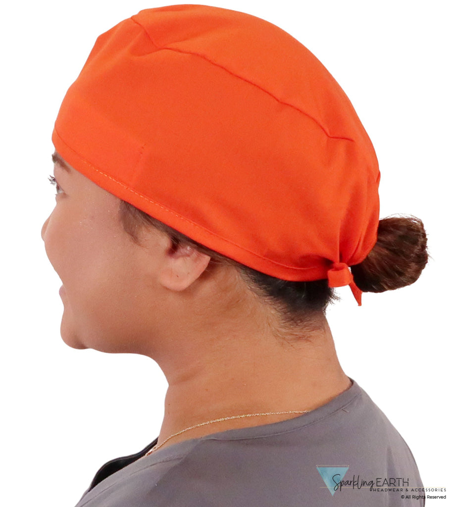 Classic Cotton Surgical Scrub Cap - American-Made with Sweatband - Blaze Orange SALE-Fall-2025