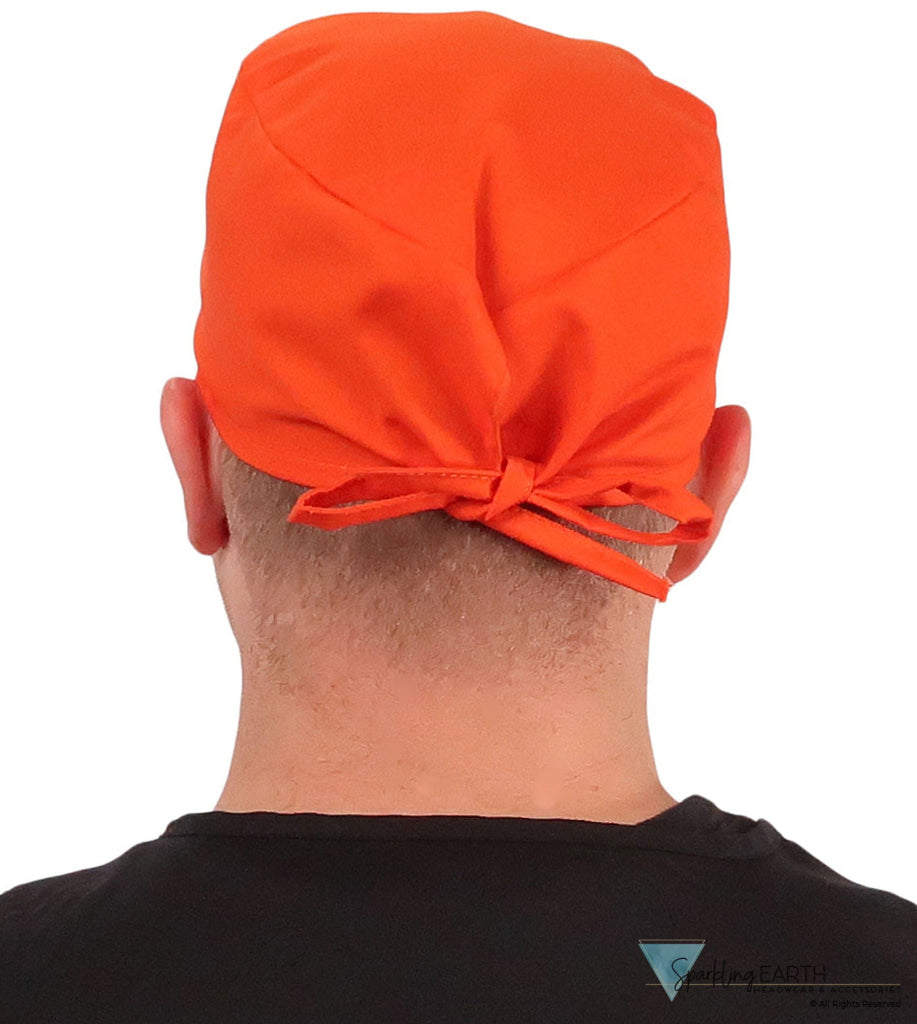 Classic Cotton Surgical Scrub Cap - American-Made with Sweatband - Blaze Orange SALE-Fall-2025