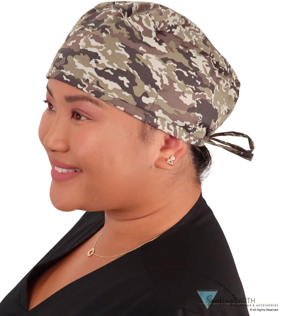 Surgical Scrub Cap - Combat Camo - Surgical Scrub Caps - Sparkling EARTH