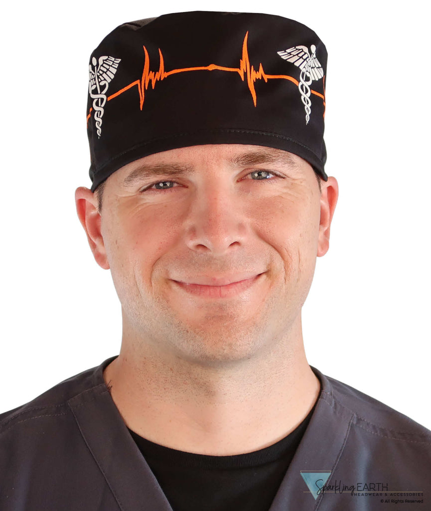 Surgical Scrub Cap - EKG Signal & Medical Sign - Surgical Scrub Caps - Sparkling EARTH