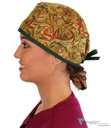 Classic Cotton Surgical Scrub Cap - American-Made with Sweatband - Fall Harvest Swirls SALE-Fall-2025