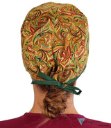 Classic Cotton Surgical Scrub Cap - American-Made with Sweatband - Fall Harvest Swirls SALE-Fall-2025