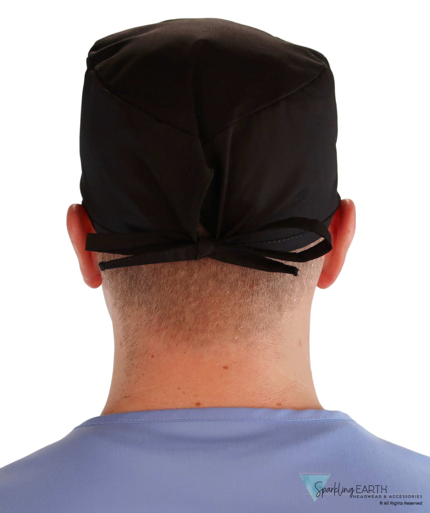 Surgical Scrub Cap - Solid Black - Surgical Scrub Caps - Sparkling EARTH