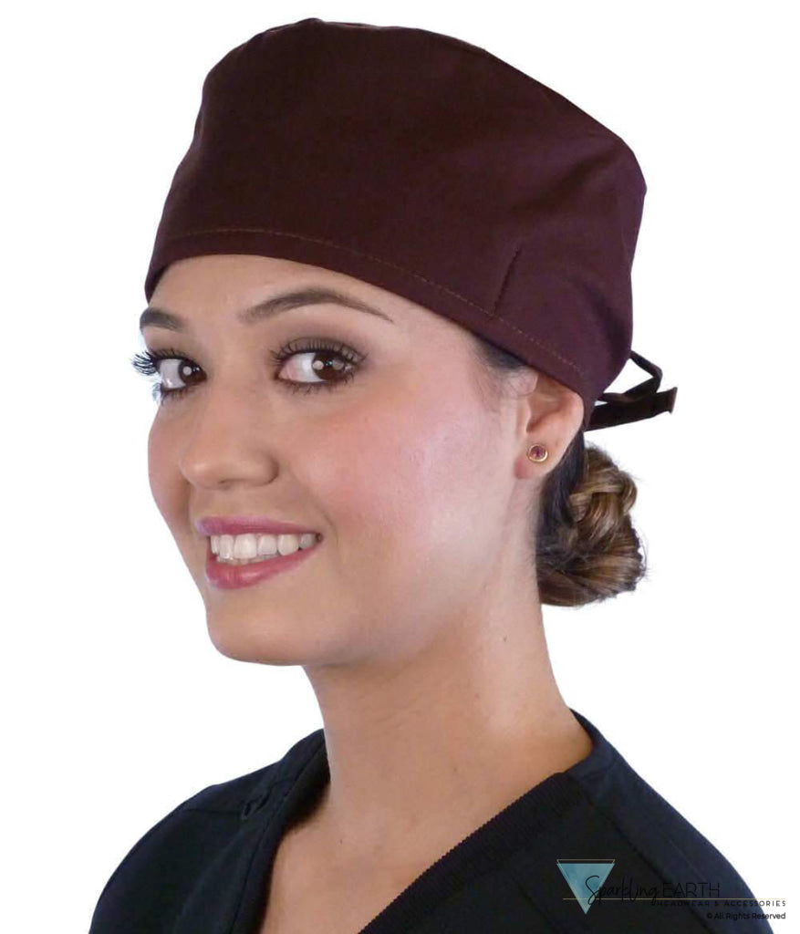 Surgical Scrub Cap - Solid Chocolate Brown - Surgical Scrub Caps - Sparkling EARTH