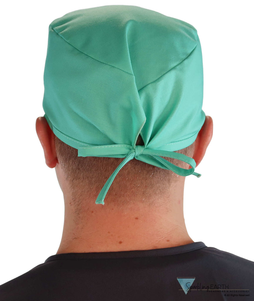 Classic Cotton Surgical Scrub Cap American Made with Sweatband Solid Scrub Green Surgical Scrub Caps