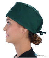 Classic Cotton Surgical Scrub Cap - American-Made with Sweatband - Solid Hunter Green SALE-Fall-2025