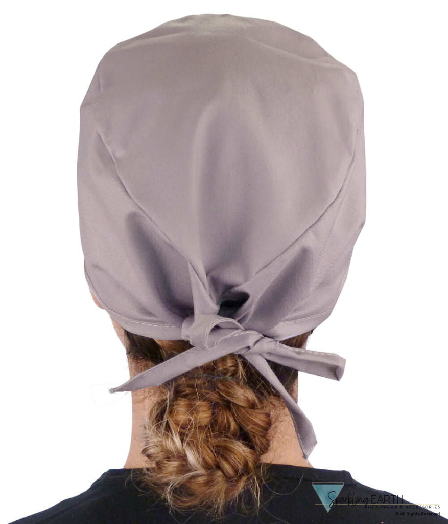 Classic Cotton Surgical Scrub Cap American Made with Sweatband Solid Light Grey Surgical Scrub Caps