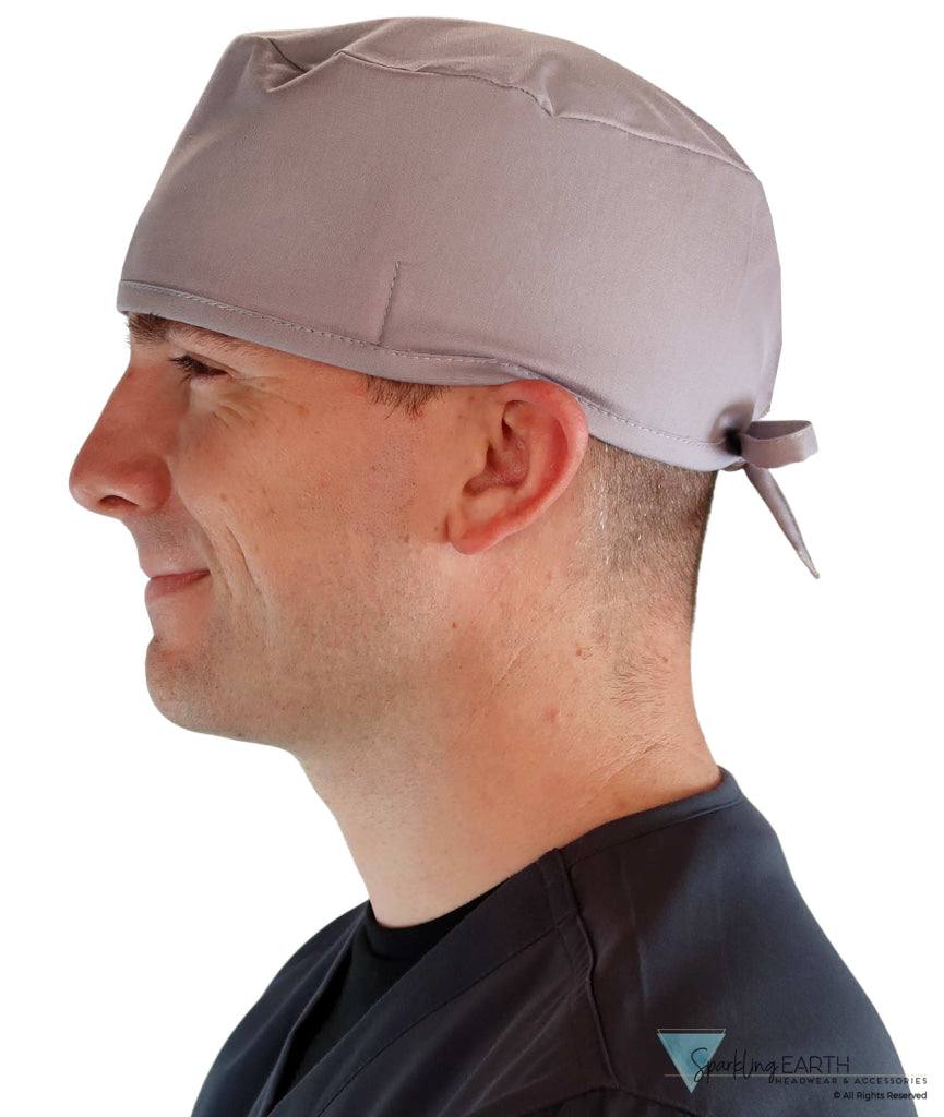 Classic Cotton Surgical Scrub Cap American Made with Sweatband Solid Light Grey Surgical Scrub Caps
