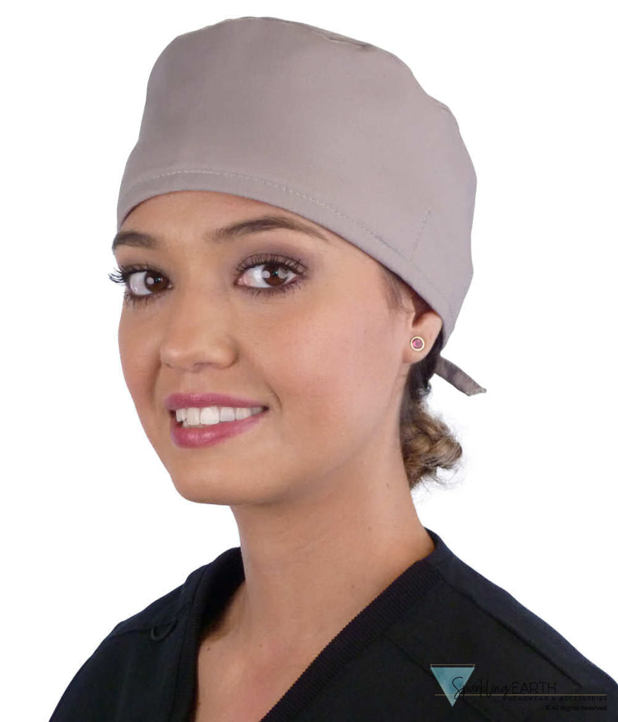 Classic Cotton Surgical Scrub Cap American Made with Sweatband Solid Light Grey Surgical Scrub Caps