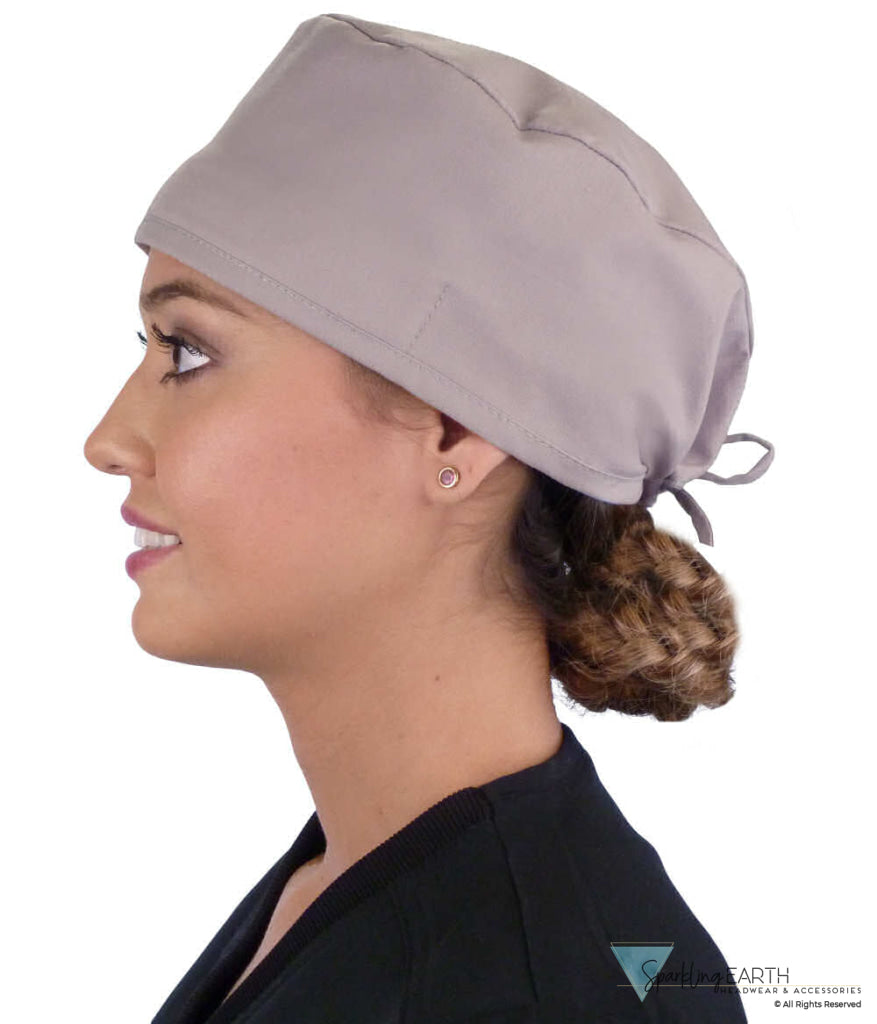 Classic Cotton Surgical Scrub Cap American Made with Sweatband Solid Light Grey Surgical Scrub Caps