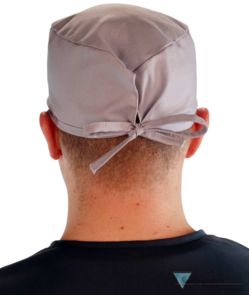 Classic Cotton Surgical Scrub Cap American Made with Sweatband Solid Light Grey Surgical Scrub Caps