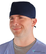 Classic Cotton Surgical Scrub Cap - American-Made with Sweatband - Solid Navy SALE-Fall-2025