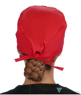 Classic Cotton Surgical Scrub Cap - American-Made with Sweatband  - Solid Red - Surgical Scrub Caps - Sparkling EARTH