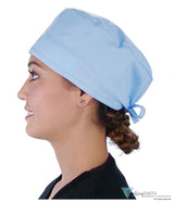 Classic Cotton Surgical Scrub Cap - American-Made with Sweatband - Solid Sky Blue SALE-Fall-2025