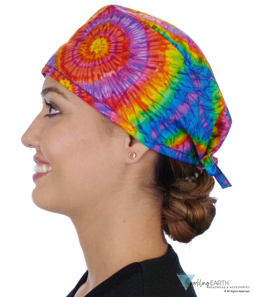 Classic Cotton Surgical Scrub Cap American Made with Sweatband Tie Dye Surgical Scrub Caps
