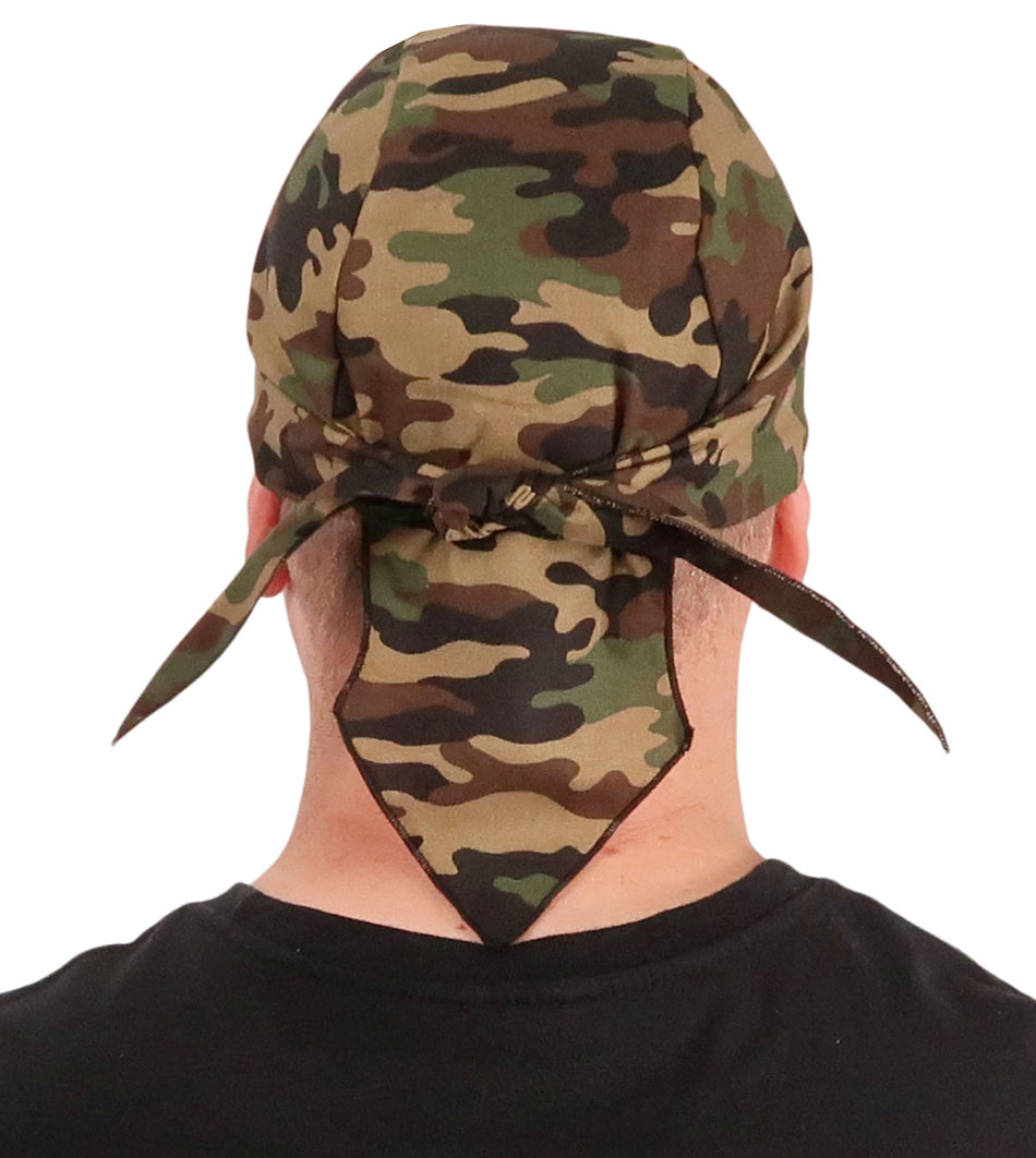 Breathable Cotton Skull Caps - Woodland Camo - Classic Skull Caps - Sparkling EARTH