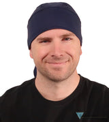 Deluxe Extra Deep Skull Cap – Terry Sweatband Adjustable Fit - Made in USA - Solid Navy Deluxe Skull Caps