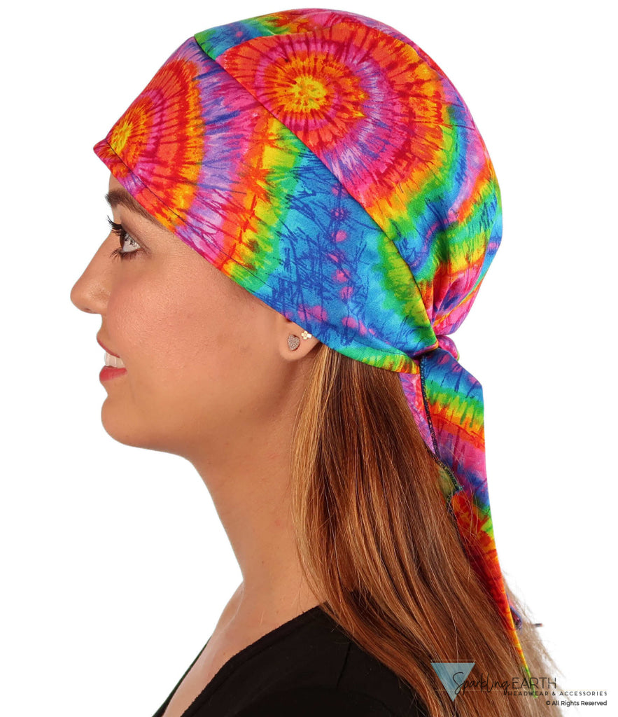 Deluxe Extra Deep Skull Cap – Terry Sweatband Adjustable Fit - Made in USA - Tie Dye Extra Deep Deluxe Skull Caps