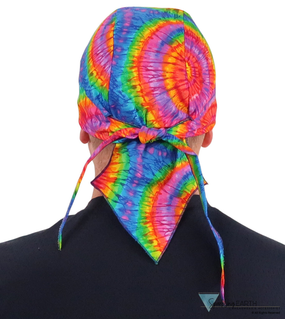 Deluxe Extra Deep Skull Cap – Terry Sweatband Adjustable Fit - Made in USA - Tie Dye Extra Deep Deluxe Skull Caps