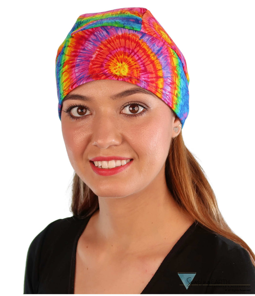 Deluxe Extra Deep Skull Cap – Terry Sweatband Adjustable Fit - Made in USA - Tie Dye Extra Deep Deluxe Skull Caps