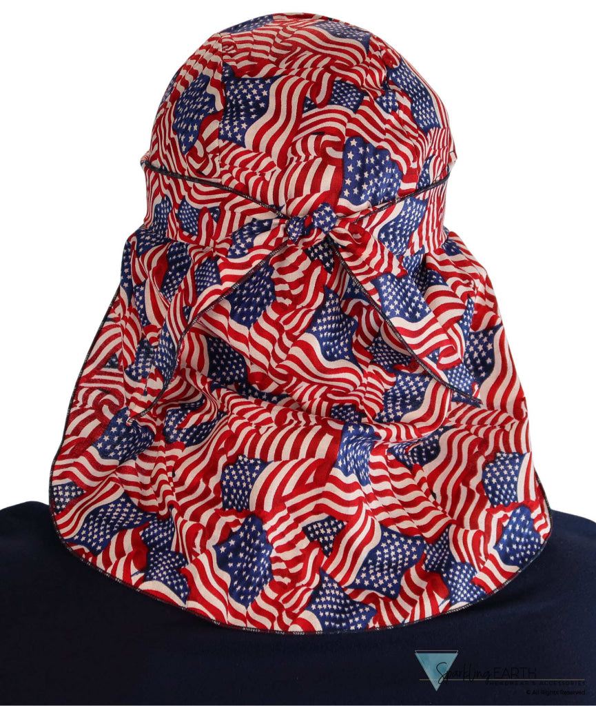 Desert Skull Cap: The Perfect Sun Protection for Outdoor Activities - Small US Flag Tossed Desert Skull Caps