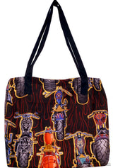 Eco-Friendly Tote Bags with Multiple Pockets and Amazing Patterns - Custom Bikes - Tote Bags - Sparkling EARTH