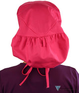 Embellished Big Hair Ponytail Scrub Cap for Long Hair - Made in USA - Hot Pink Big Hair with Pink Butterfly Patch Big