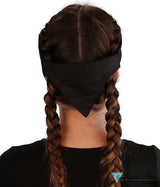 Embellished Chop Top Doo Wrap – Bold Biker Bandana with Exclusive Bling - Black Chop Top with Silver Fancy Crazy Bitch