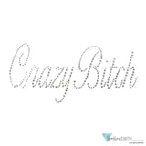 Embellished Chop Top Doo Wrap – Bold Biker Bandana with Exclusive Bling - Black Chop Top with Silver Fancy Crazy Bitch