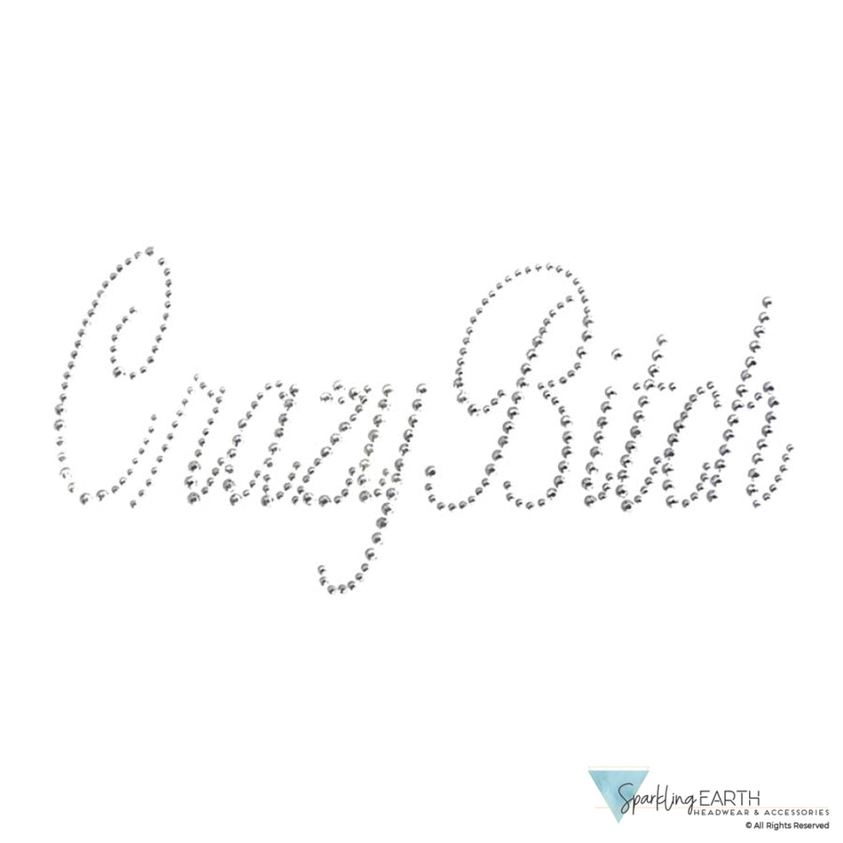 Embellished Chop Top Doo Wrap – Bold Biker Bandana with Exclusive Bling - Black Chop Top with Silver Fancy Crazy Bitch