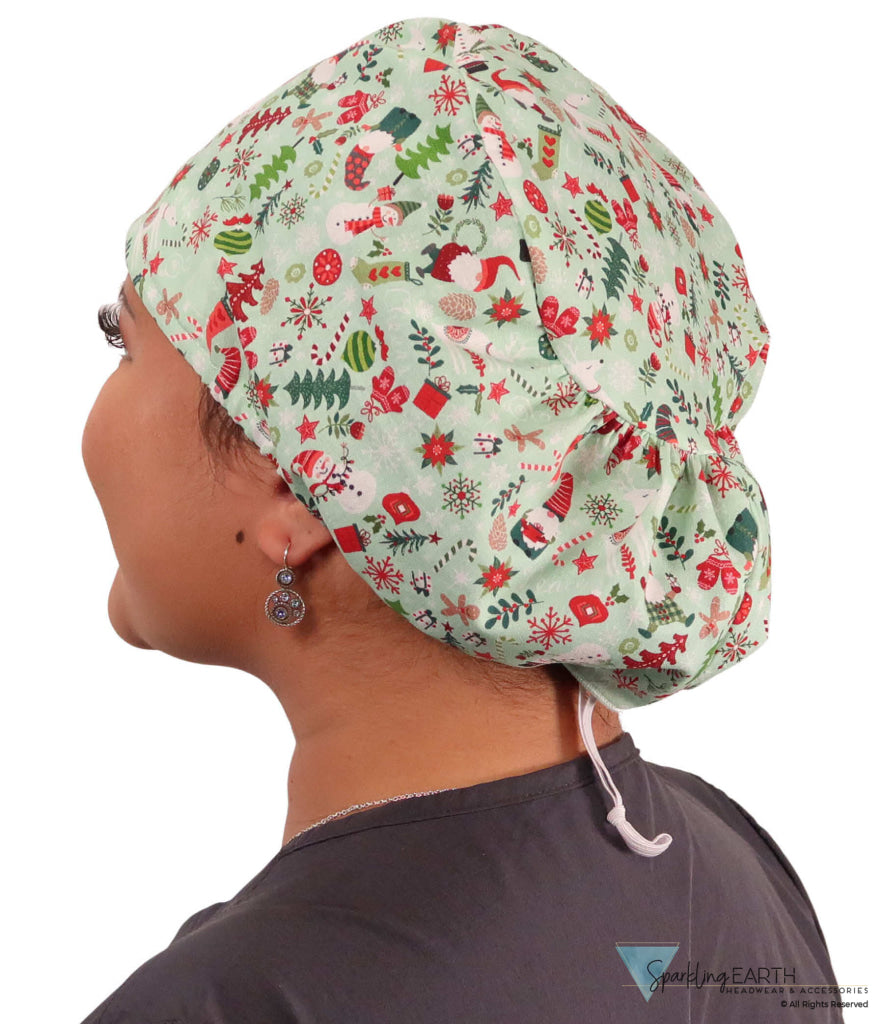 Euro Style Riley Comfort Scrub Cap - American Made - Holiday Traditions Riley Comfort Scrub Caps