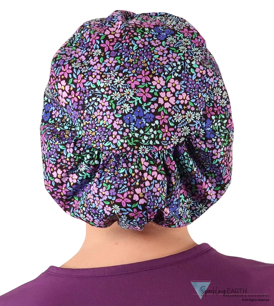 Euro Style Riley Comfort Scrub Cap - American Made - Petals In Bloom Riley Comfort Scrub Caps