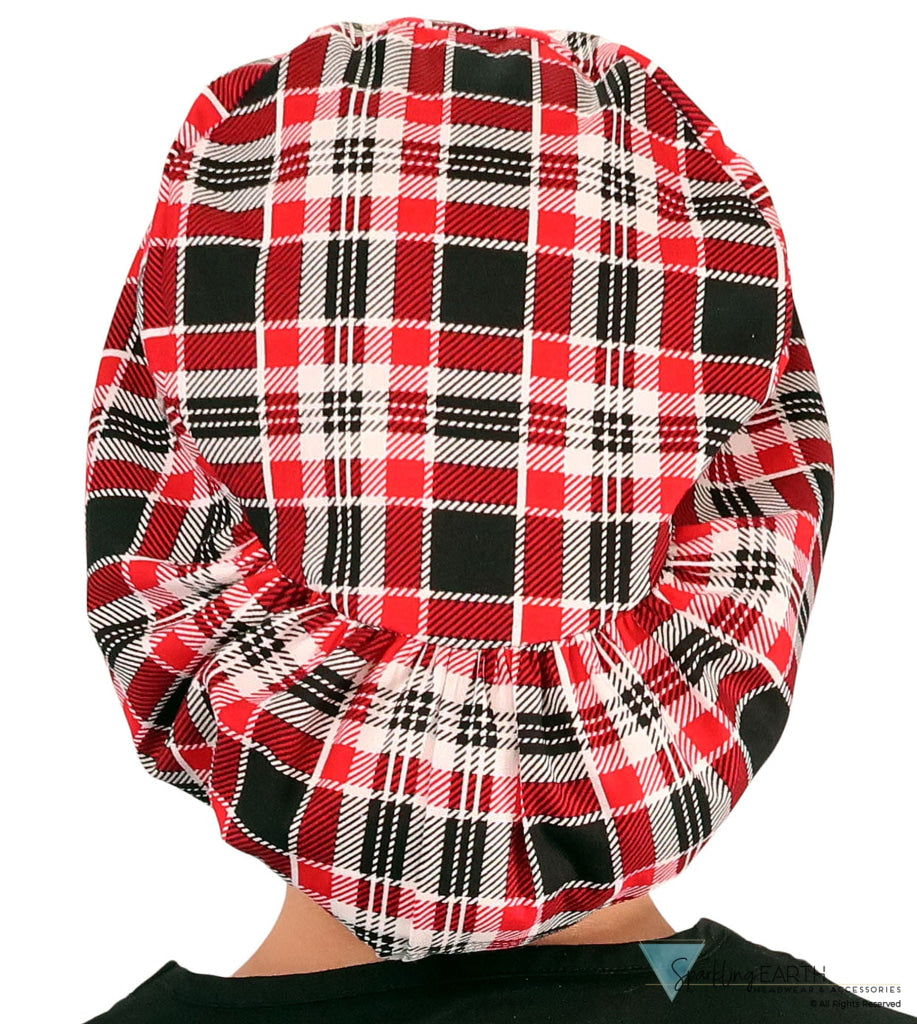 Euro Style Riley Comfort Scrub Cap - American Made - Sassy Classy Plaid Riley Comfort Scrub Caps