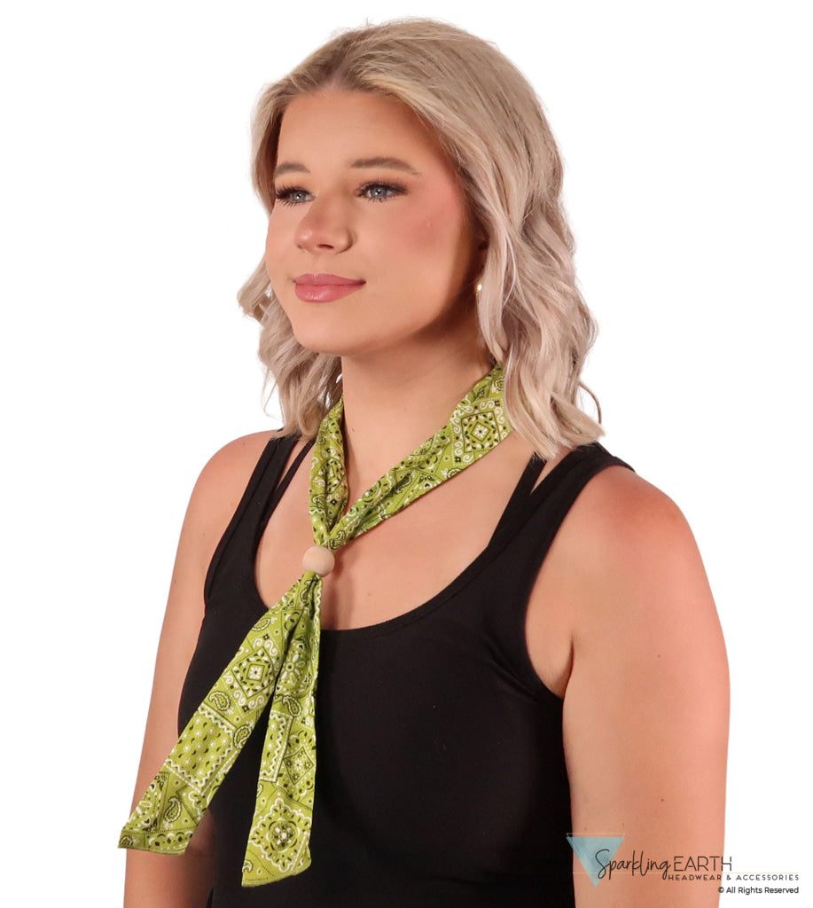 Reusable Cooling Neck Tie - Blazing Bandana Lime Neck Cooling Ties