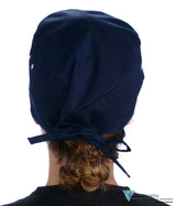 Two Piece Bundle of Solid Black and Navy Blue Unisex Surgical Style Scrub Cap - 100% Cotton - Made in The USA! Surgical