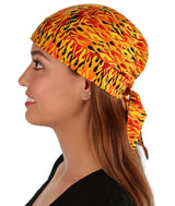 Classic Skull Cap - Raw Flames Yellow, Black & Orange