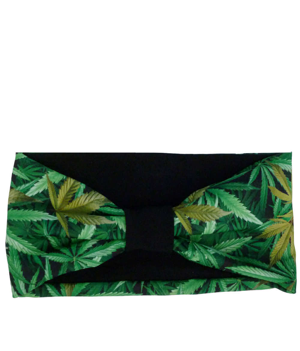 Reversible Stretch Headband – Stylish, Comfortable &amp; USA-Made -  Marijuana Pot Leaves - Stretch Headbands - Sparkling EARTH
