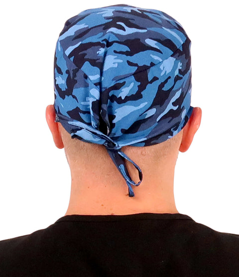 Surgical Scrub Cap - Dark Blue Camo