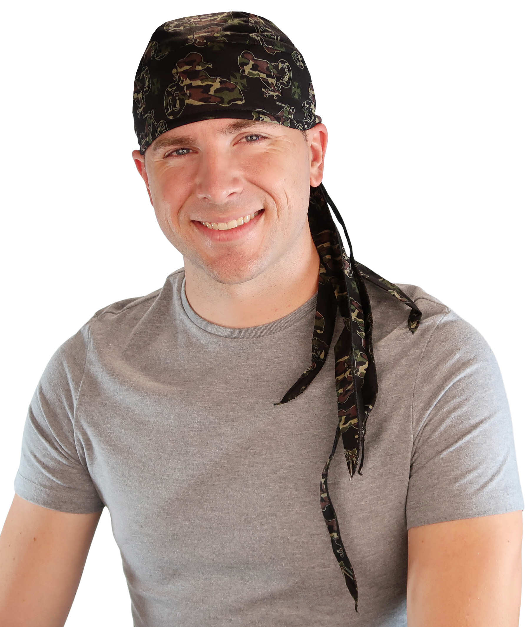Nomad 10 Skull Cap - Rockstar Style for the Open Road - American Made - Woodland Camouflage Cycles Nomad 10 Skull Caps