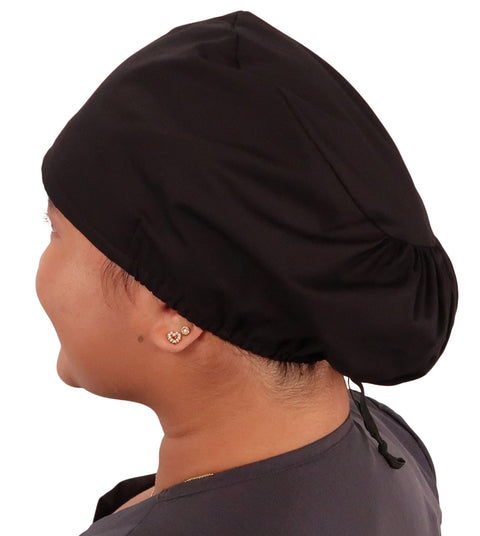 Riley Comfort Scrub Cap - Solid Black - Riley Comfort Scrub Caps - Sparkling EARTH