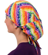 Big Hair Surgical Scrub Cap - Stripes of Color