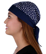 Classic Skull Cap - Small Stars on Navy with Navy Band