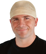 Stretch Mesh Skull Cap - Tan on Tan