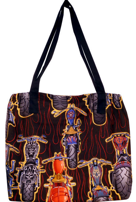 Eco-Friendly Tote Bags with Multiple Pockets and Amazing Patterns - Custom Bikes - Tote Bags - Sparkling EARTH