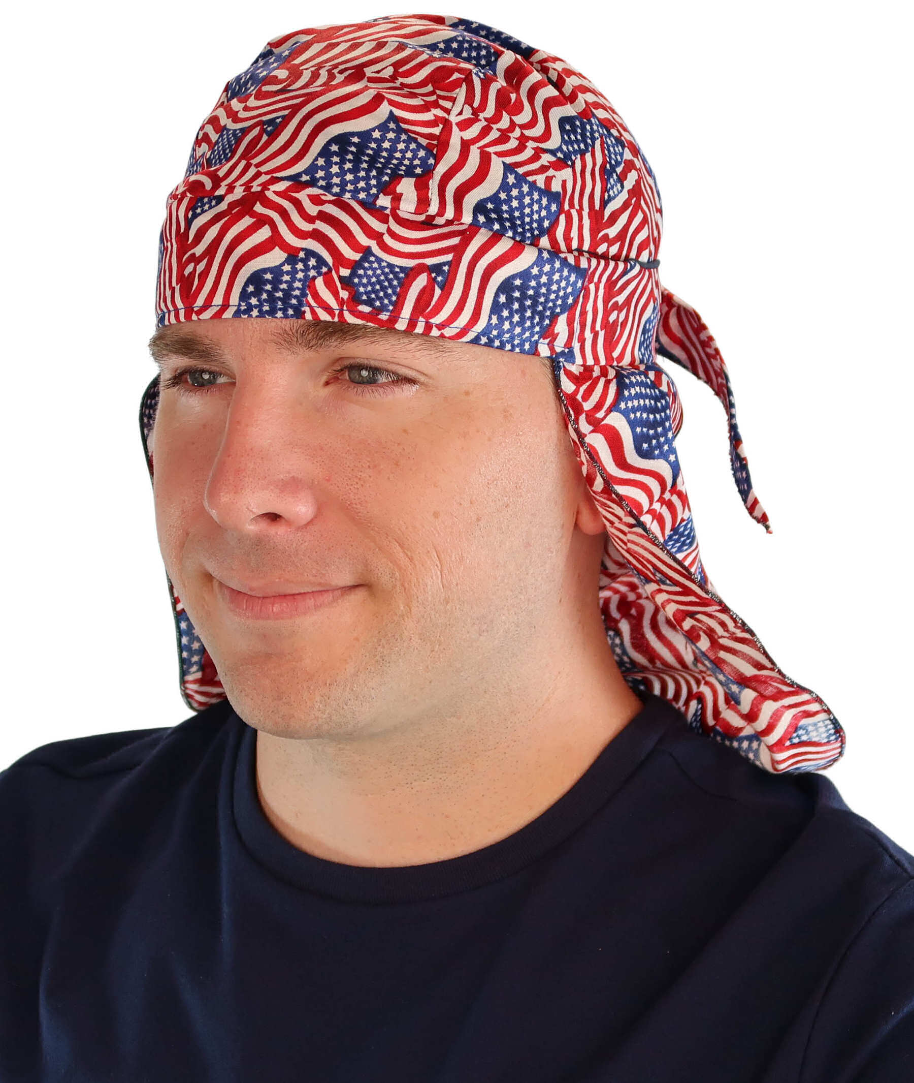 Desert Skull Cap: The Perfect Sun Protection for Outdoor Activities - Small US Flag Tossed Desert Skull Caps