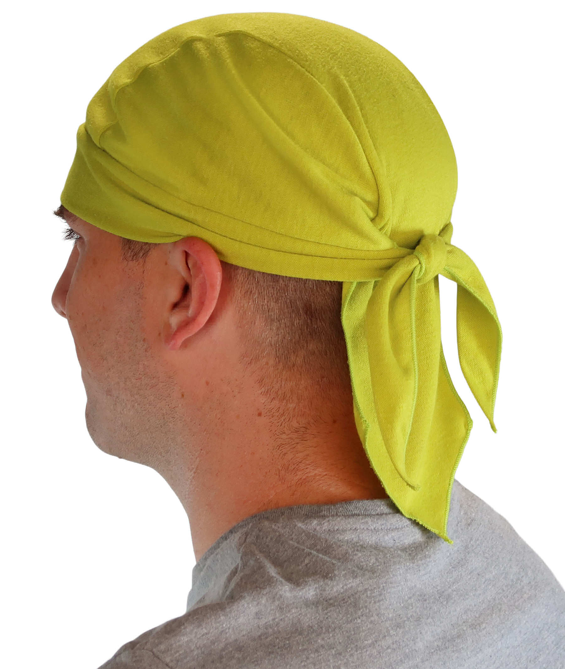 Grand Extra Deep Stretch Skull Cap - Stretchy Sweatband-Free Made in USA - Solid Lime Green Grand Stretch Skull Caps