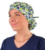 Banded Bouffant Surgical Scrub Cap - Blue Carousel of Colors