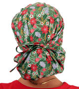 Banded Bouffant Surgical Scrub Cap - Poinsettia Party