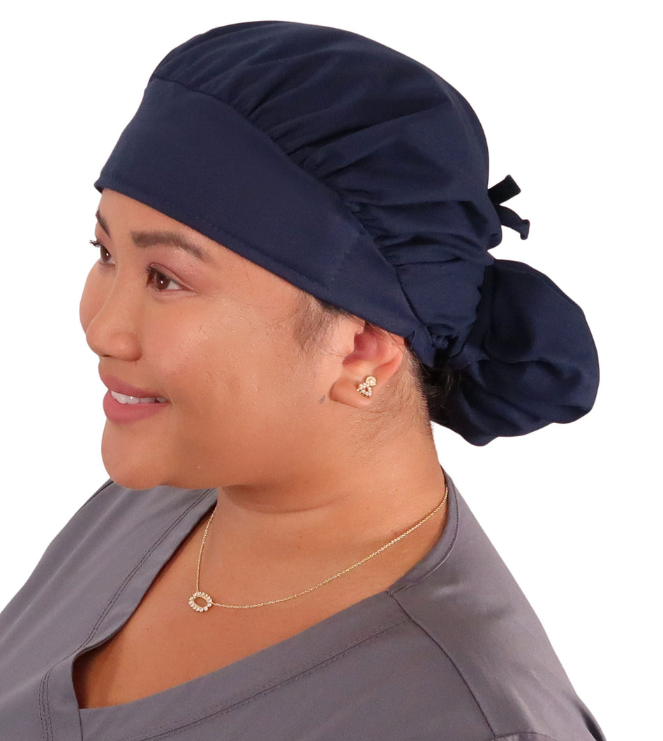 Banded Bouffant Surgical Scrub Cap - Solid Navy